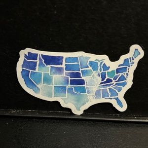MAP OF UNITED STATES STICKER